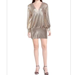 Norma Walters Neiman Marcus Exclusive Silk Dress Long Blouse Gold Sz 8 Hong Kong